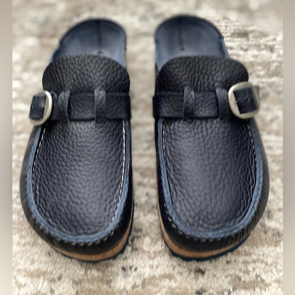 Birkenstock Buckley 39 Navy Blue Leather Clog Size 8 Womens - Picture 2 of 13